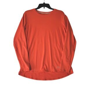 L.L. Bean Performance Shirt Womens Large Orange Reflective Walk Run Hike Sport